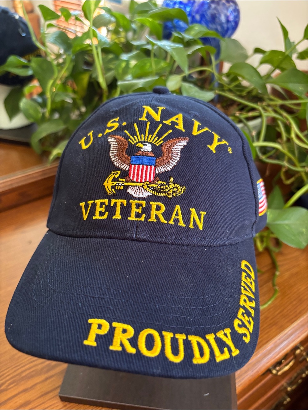 U.S. Navy Veteran Embroidered Cap - Navy Blue